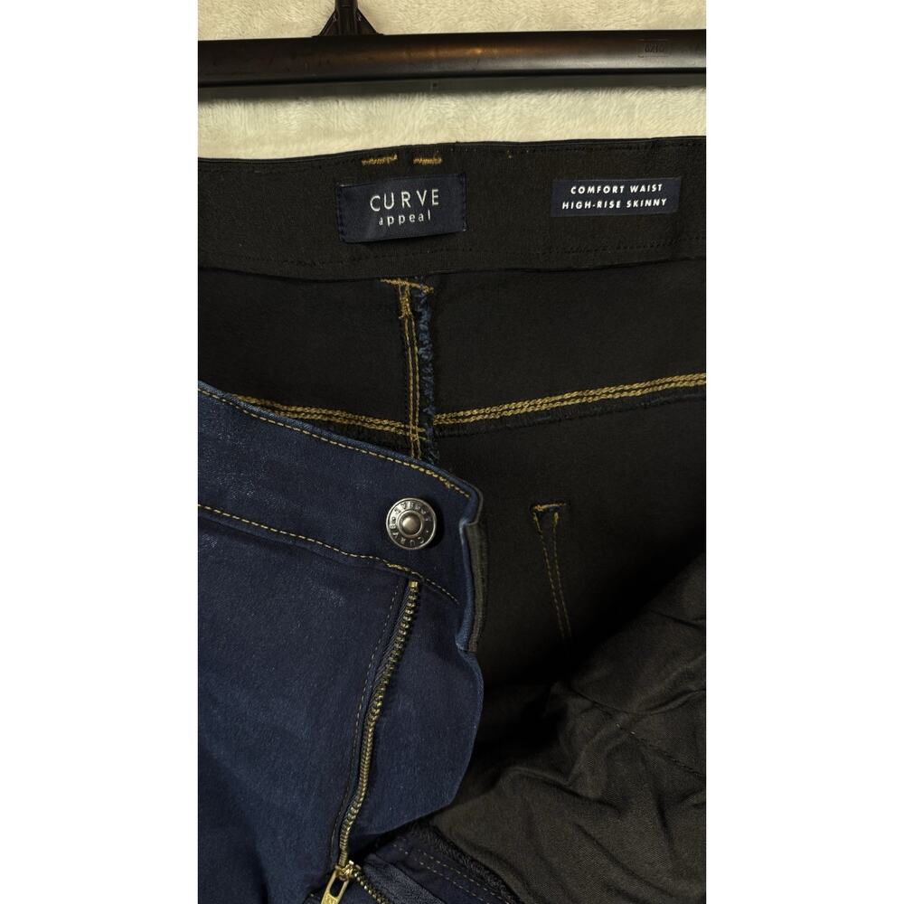 CURVE APPEAL NEW Women Jeans 22W Blue High Rise Skinny Comfort Waist Tummy Tuck - Picture 9 of 10